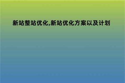 新站整站优化（新站整站优化方案）